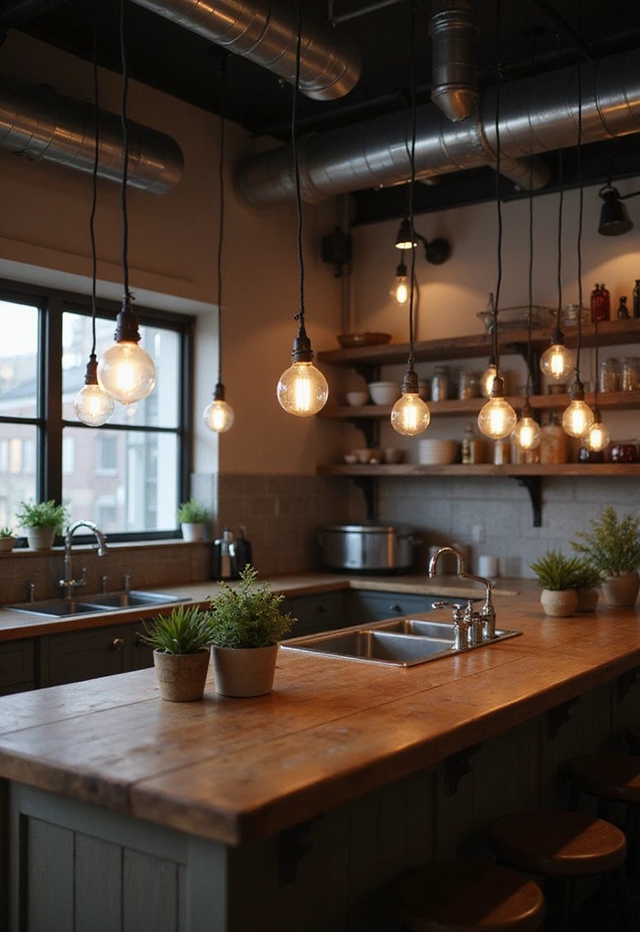 15 Kitchen Islands Lighting Designs You’ll Want to Copy Immediately! - 3. Industrial Style Fixtures