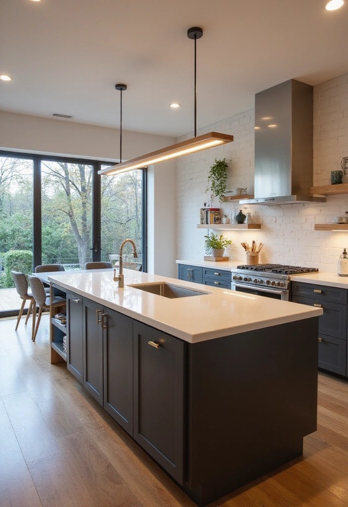 15 Kitchen Islands Lighting Designs You’ll Want to Copy Immediately! - 6. Linear Suspension Lights