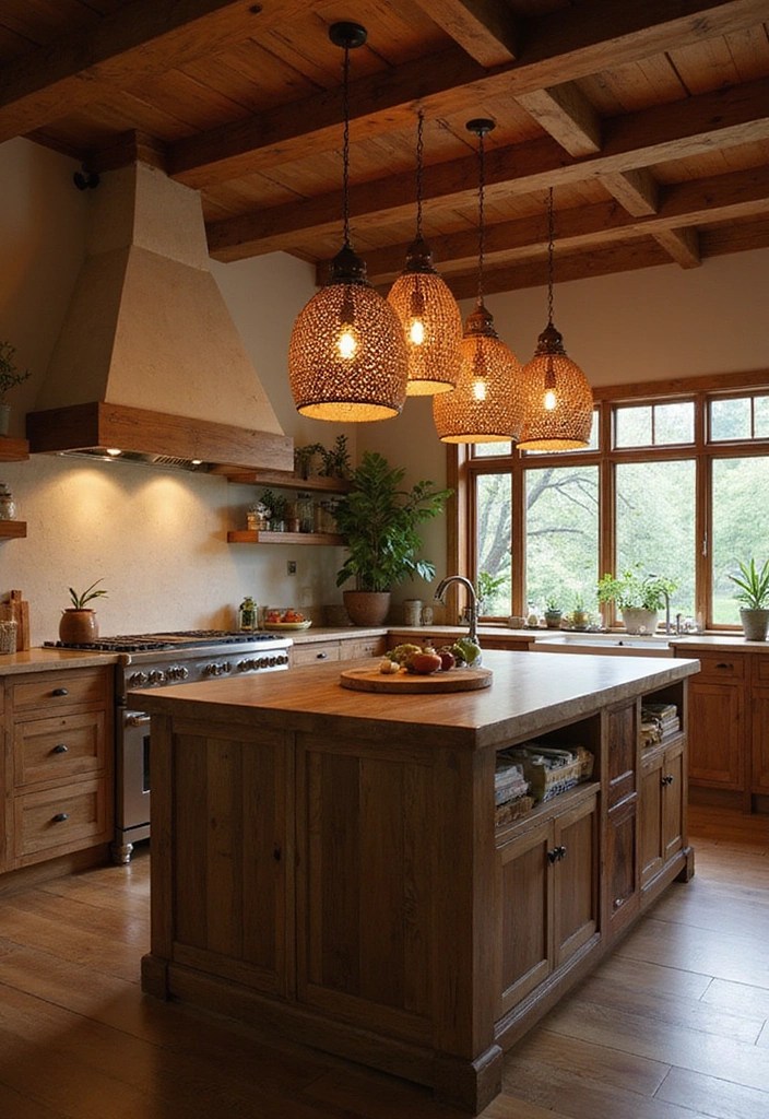 15 Kitchen Islands Lighting Designs You’ll Want to Copy Immediately! - 8. Natural Materials