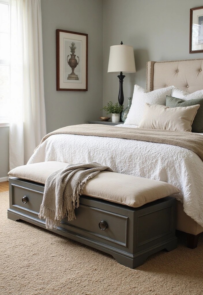 15 Stunning Furniture Hacks for Bedroom Decorating (You Won't Believe #7!) - 5. Versatile Storage Benches