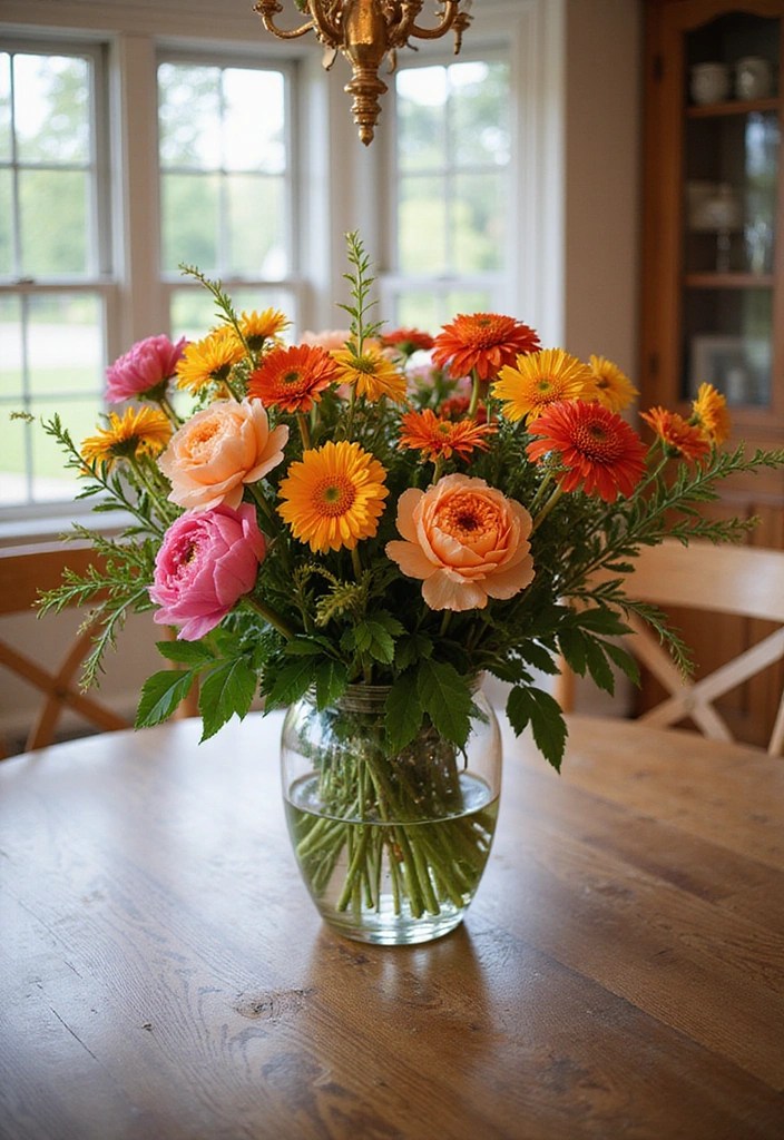 15 Stunning Vase Arrangements That Will Transform Your Home Decor Instantly! - 6. Bright and Bold Mixed Blooms