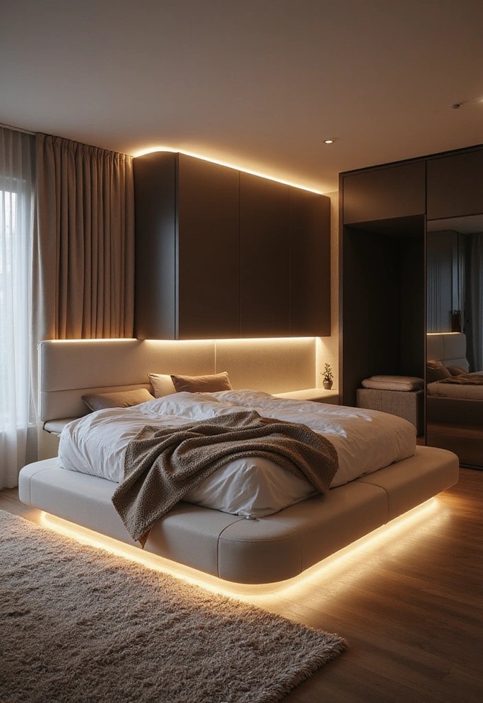 16 Luxurious Decor Beds That Redefine Comfort and Style (Number 2 Is a Must-See!) - 9. The Glamorous Bed with LED Lighting