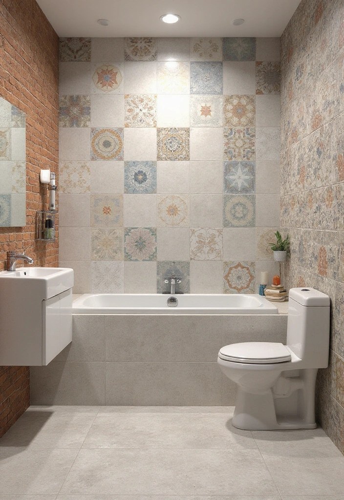 17 Spa-Like Bathroom Makeovers That'll Make You Never Want to Leave! - 14. Creative Tile Patterns