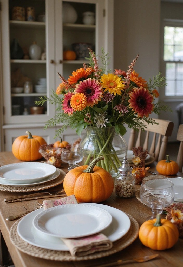 18 Bohemian Dining Table Centerpieces That Will Make Your Heart Sing (Don’t Miss #4!) - 18. Seasonal Decor