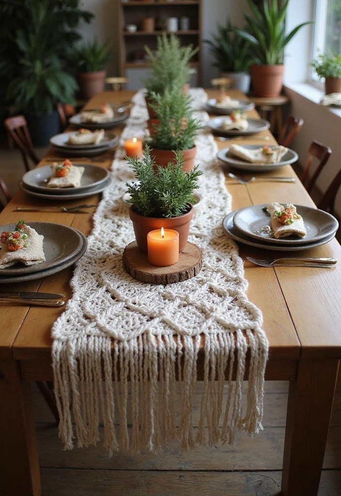 18 Bohemian Dining Table Centerpieces That Will Make Your Heart Sing (Don’t Miss #4!) - 3. Macrame Magic