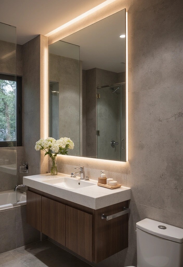 18 Elegant Bathroom Lighting Styles That Will Elevate Your Decor Game! - 10. Elegant Backlit Mirrors