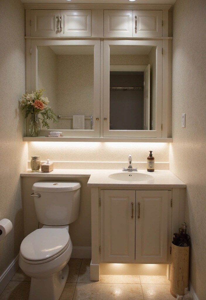 18 Elegant Bathroom Lighting Styles That Will Elevate Your Decor Game! - 15. Functional Under-Cabinet Lighting