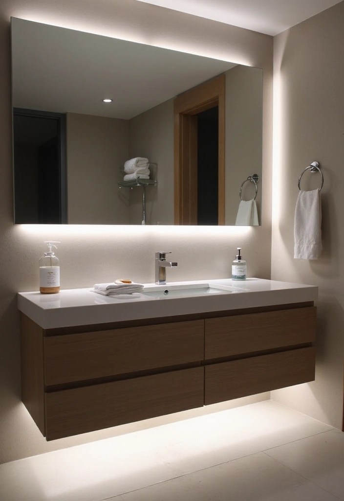 18 Elegant Bathroom Lighting Styles That Will Elevate Your Decor Game! - 3. Modern LED Strip Lighting
