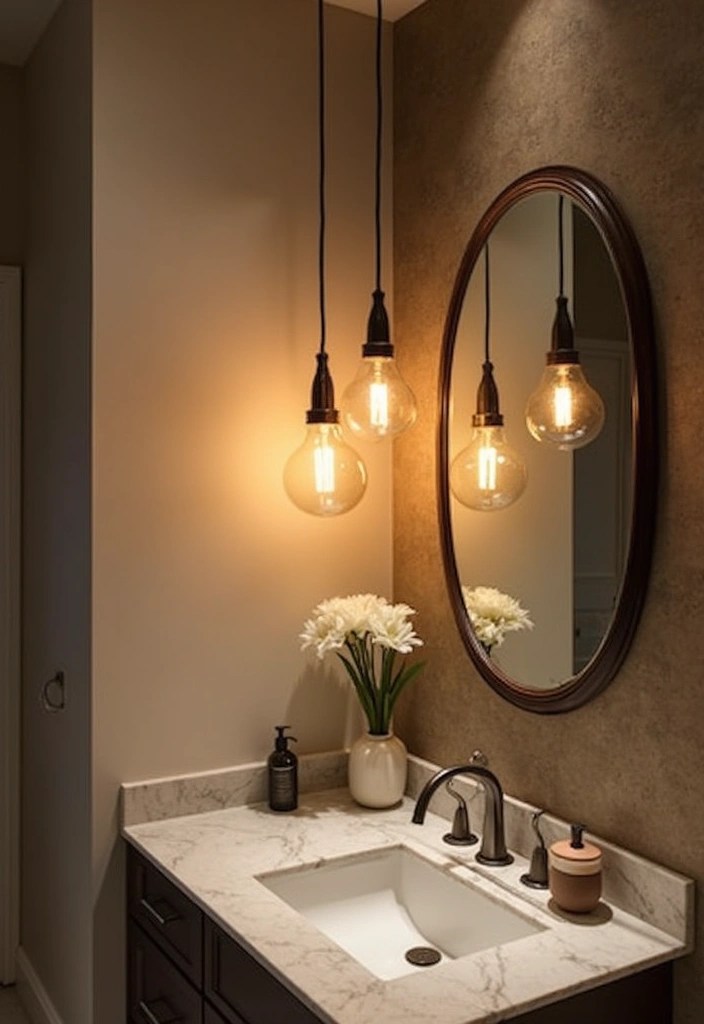 18 Elegant Bathroom Lighting Styles That Will Elevate Your Decor Game! - 4. Elegant Pendant Lights