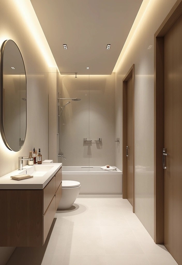 18 Elegant Bathroom Lighting Styles That Will Elevate Your Decor Game! - 5. Stylish Recessed Lighting