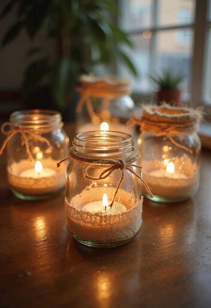 3 Quick & Cozy DIY Decor Projects You Can Finish in a Weekend - 2. Whimsical Mason Jar Candle Holders