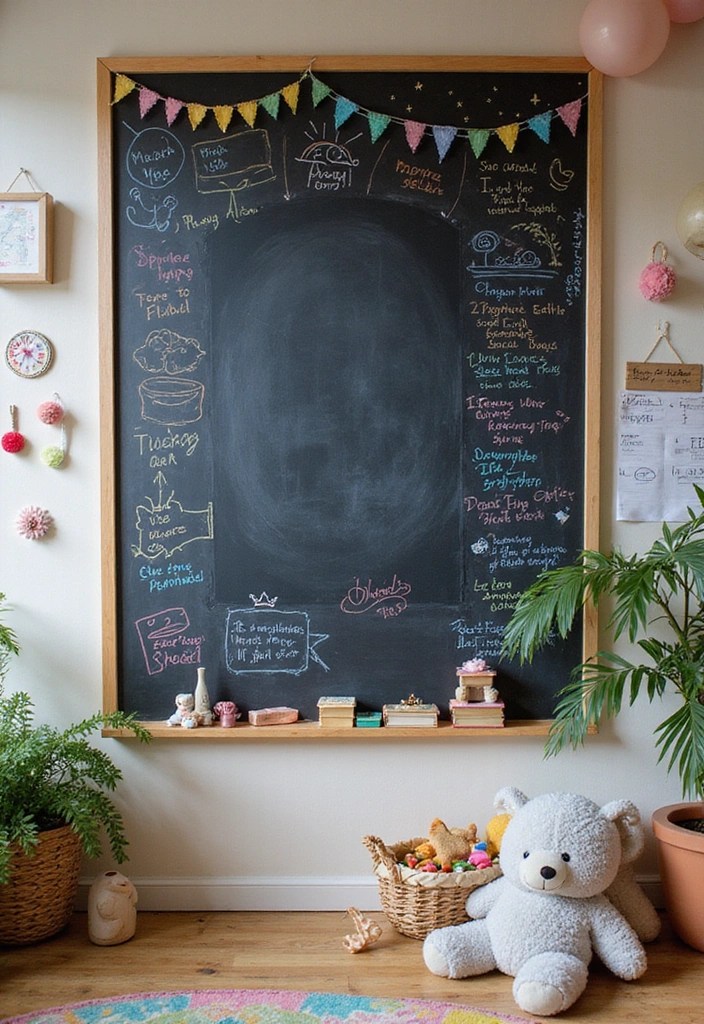 Kid-Friendly DIY Room Décor Projects You Can Finish in a Weekend - 10. DIY Chalkboard Wall or Board