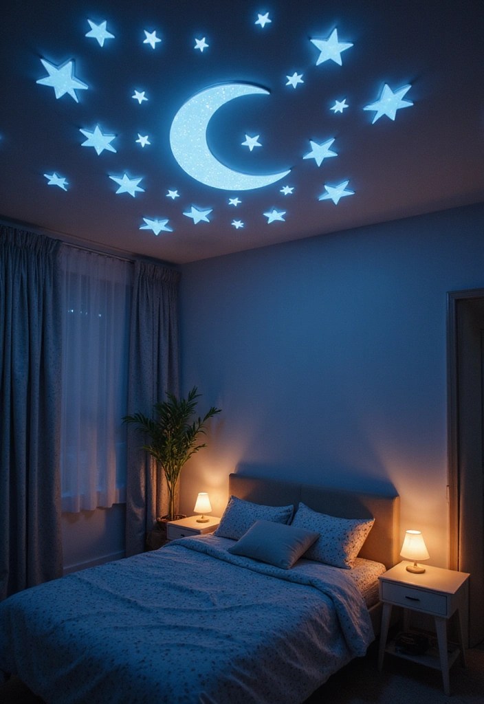 Kid-Friendly DIY Room Décor Projects You Can Finish in a Weekend - 7. Glow-in-the-Dark Stars