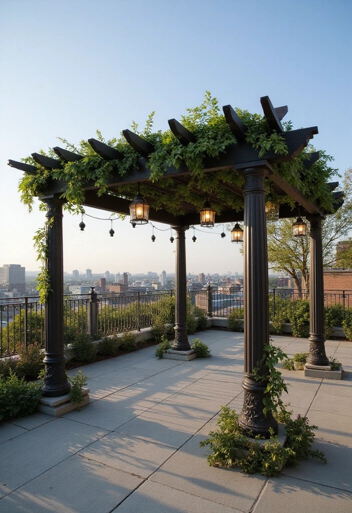 10 Eye-Catching Rooftop Garden Ideas for a Party-Perfect Outdoor Space! - 8. Pergolas and Shade Solutions