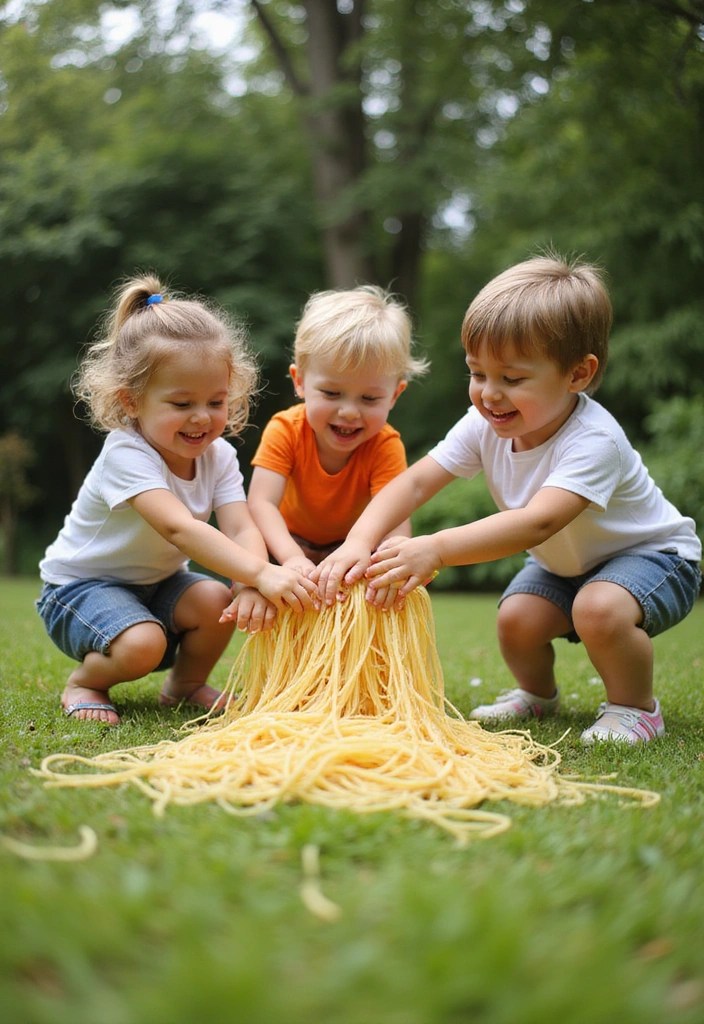 10 Simple Outdoor Obstacle Course Ideas Using Household Items (Your Kids Will Love #5!) - 7. Spaghetti Crawl