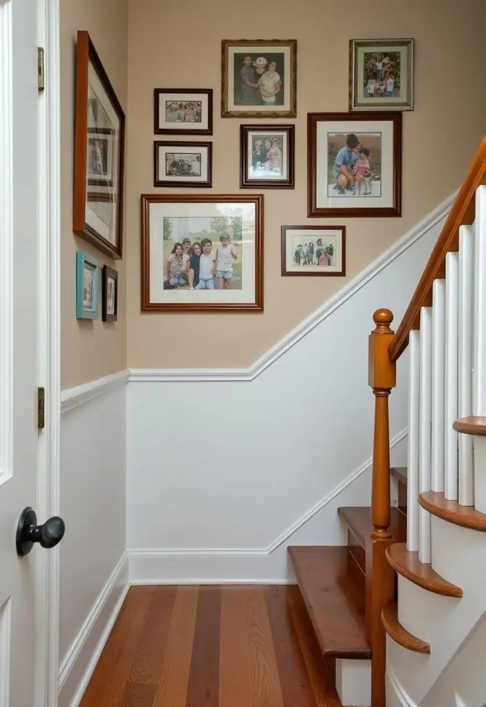 10 Stunning Ways to Transform Your Staircase with Decoration - 6. Displaying Family Photos