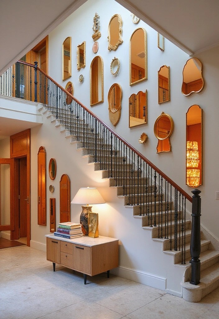 10 Stunning Ways to Transform Your Staircase with Decoration - 8. Use of Mirrors