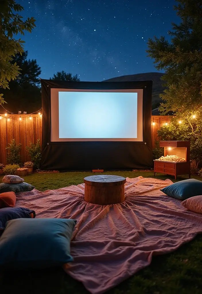 14 DIY House Warming Party Ideas to Personalize Your Celebration! - 10. Outdoor Movie Night
