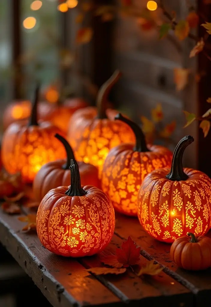 15 Hauntingly Beautiful Halloween Party Decorations You Can DIY This Fall (Check Out #5!) - 1. Enchanted Pumpkin Lanterns