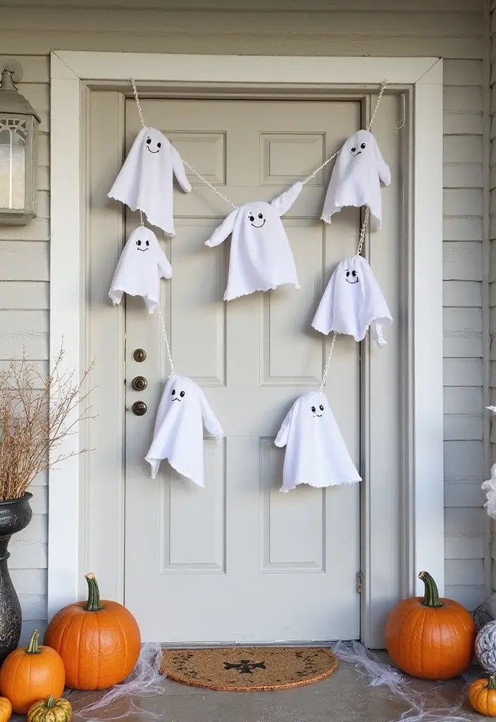 15 Hauntingly Beautiful Halloween Party Decorations You Can DIY This Fall (Check Out #5!) - 2. Spooktacular Ghost Garlands