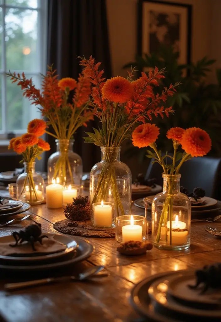 15 Hauntingly Beautiful Halloween Party Decorations You Can DIY This Fall (Check Out #5!) - 3. Creepy Crawly Centerpieces