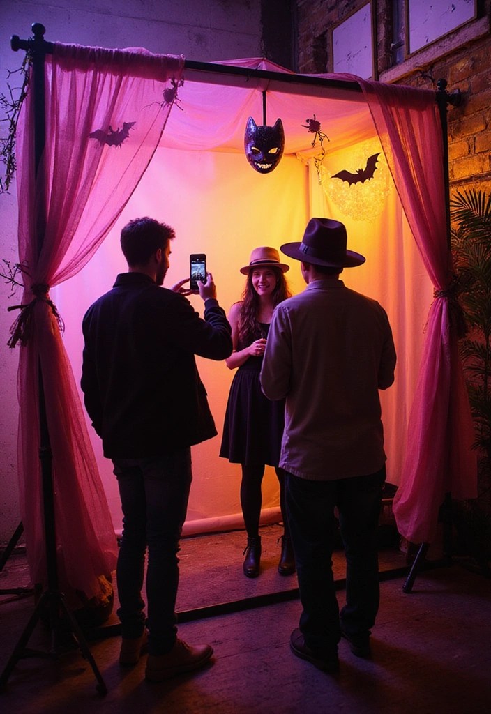 15 Hauntingly Beautiful Halloween Party Decorations You Can DIY This Fall (Check Out #5!) - 8. Frighteningly Fun Photo Booth