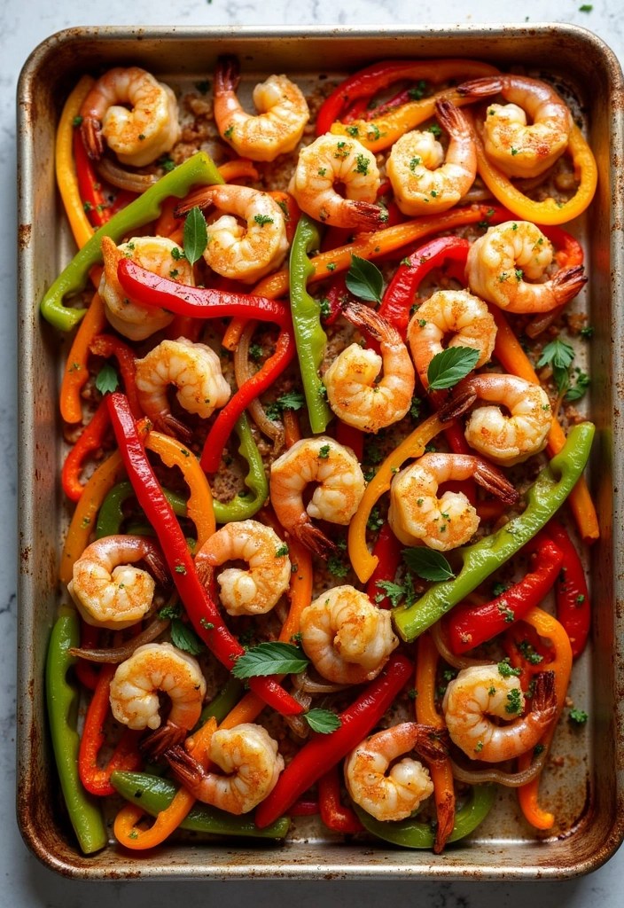 4 Sheet Pan Dinner Recipes That Make Cleanup a Breeze - 2. Shrimp Fajitas with Bell Peppers