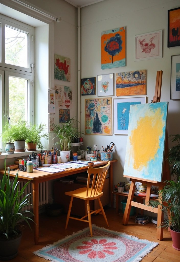 5 Inspiring Home Office Corners to Spark Productivity - 3. The Creative Art Studio
