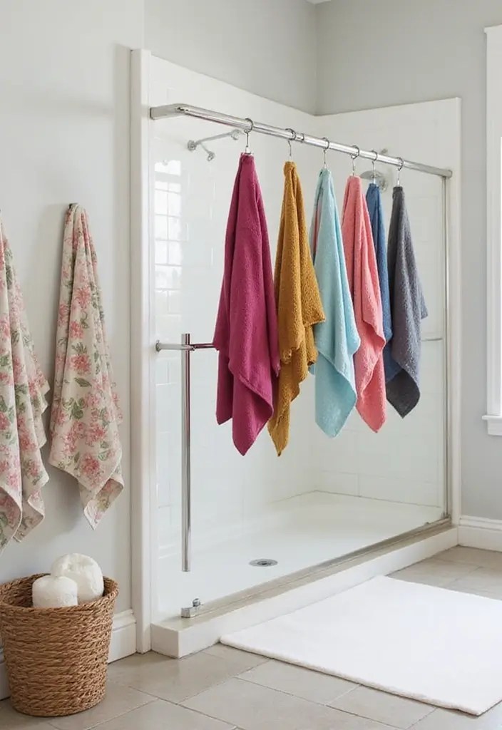 5 Stylish Clothesline Ideas for Small Homes & Apartments - 3. Tension Rod in the Shower