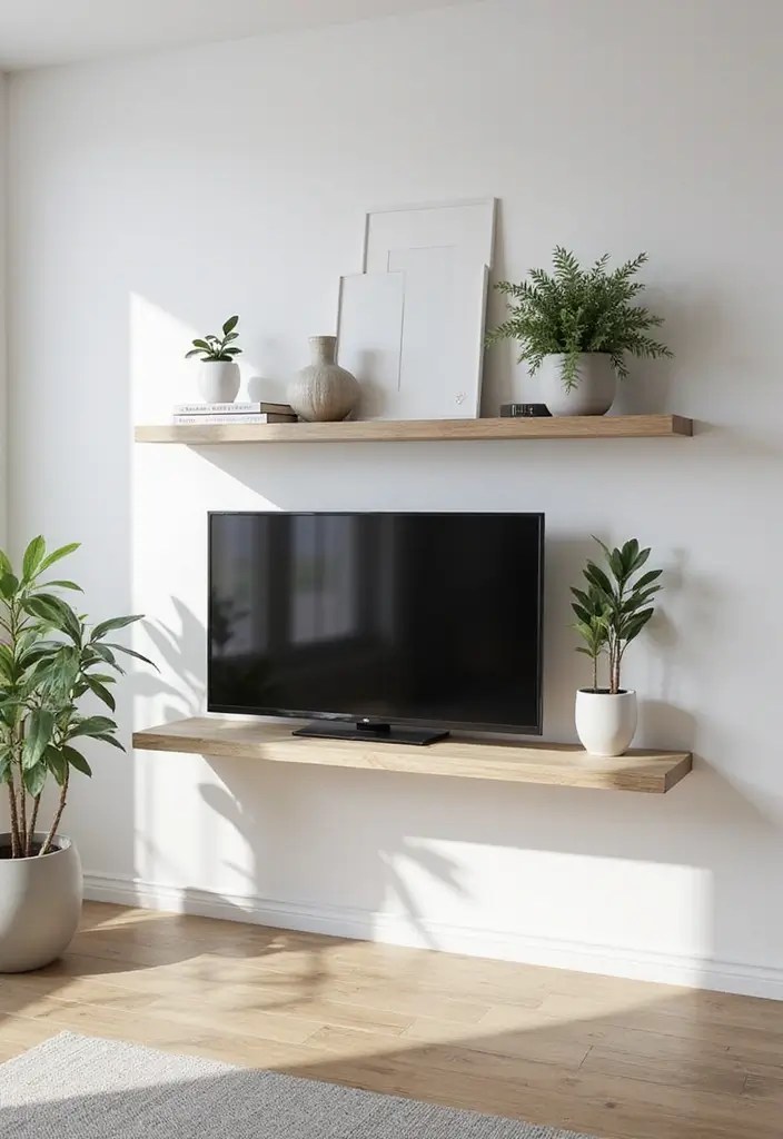 9 DIY TV Cabinet Ideas That Make Styling Your Space a Breeze! - 2. Minimalist Floating Shelf Design
