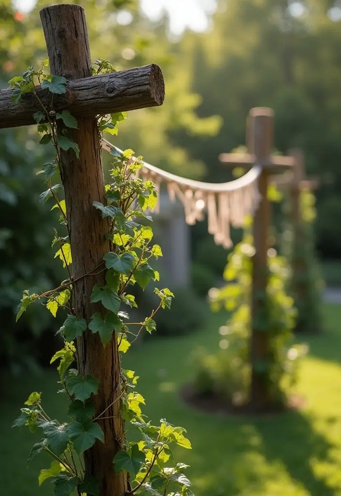 DIY Backyard Clothesline Setup That Looks Beautiful & Works Like Magic - 1. Rustic Wooden Posts