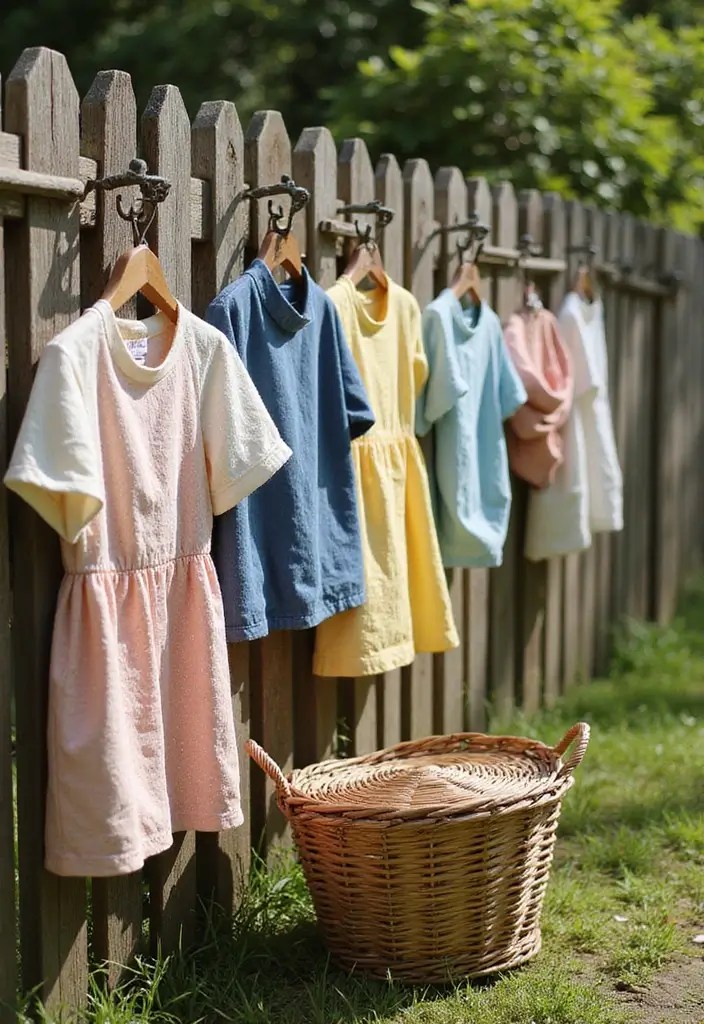 DIY Backyard Clothesline Setup That Looks Beautiful & Works Like Magic - 2. Vintage Style Laundry Hooks