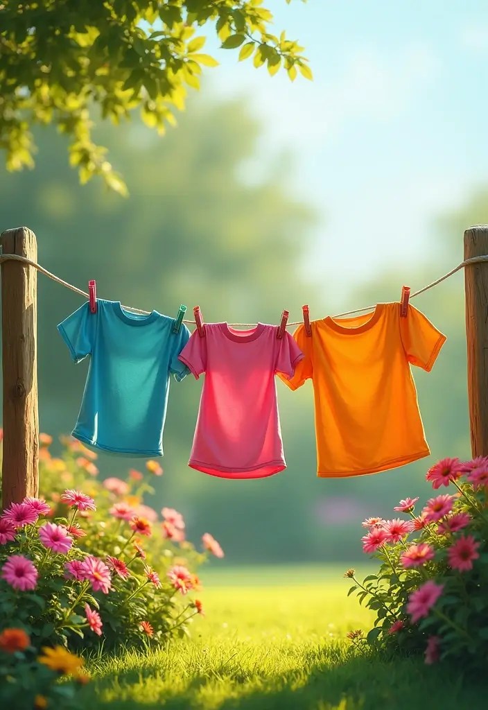 DIY Backyard Clothesline Setup That Looks Beautiful & Works Like Magic - 3. Colorful Clothesline Rope