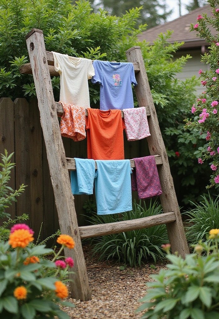 DIY Backyard Clothesline Setup That Looks Beautiful & Works Like Magic - 7. Upcycled Materials