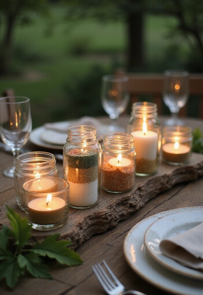 DIY Mason Jar Lanterns for Outdoor Patios: Brighten Your Evenings with These 10 Creative Ideas! - 2. Rustic Lanterns with Sand and Candles
