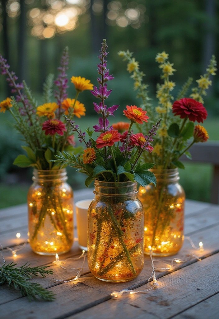 DIY Mason Jar Lanterns for Outdoor Patios: Brighten Your Evenings with These 10 Creative Ideas! - 5. Botanical Infused Lanterns
