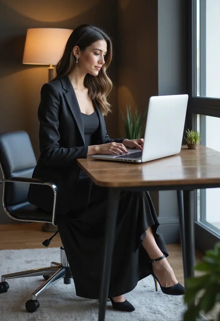 How to Turn 1 Maxi Dress Into 5 Outfits (Even If You're in a Rush) - 2. Office Ready