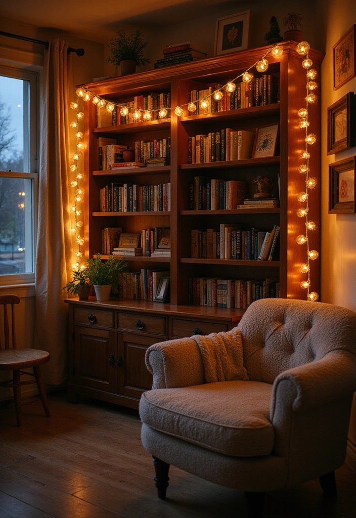 Illuminate Your Space: 10 Creative Ways to Style Battery-Operated String Lights - 1. Cozy Corner Reading Nook