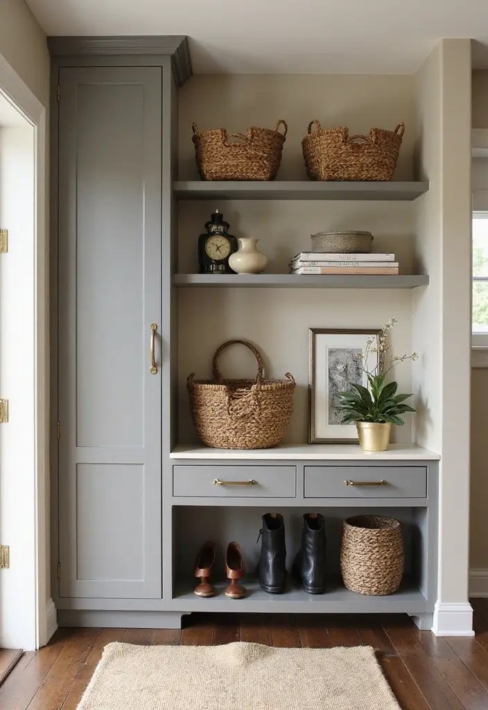 This Tiny Entryway Glow-Up Is What Every Busy Mom Needs (Swipe to Steal the Style!) - 1. Stylish Storage Solutions