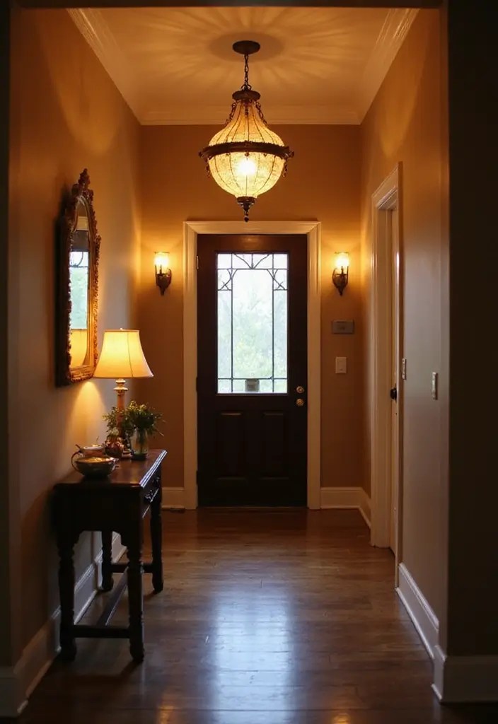 This Tiny Entryway Glow-Up Is What Every Busy Mom Needs (Swipe to Steal the Style!) - 2. Layered Lighting