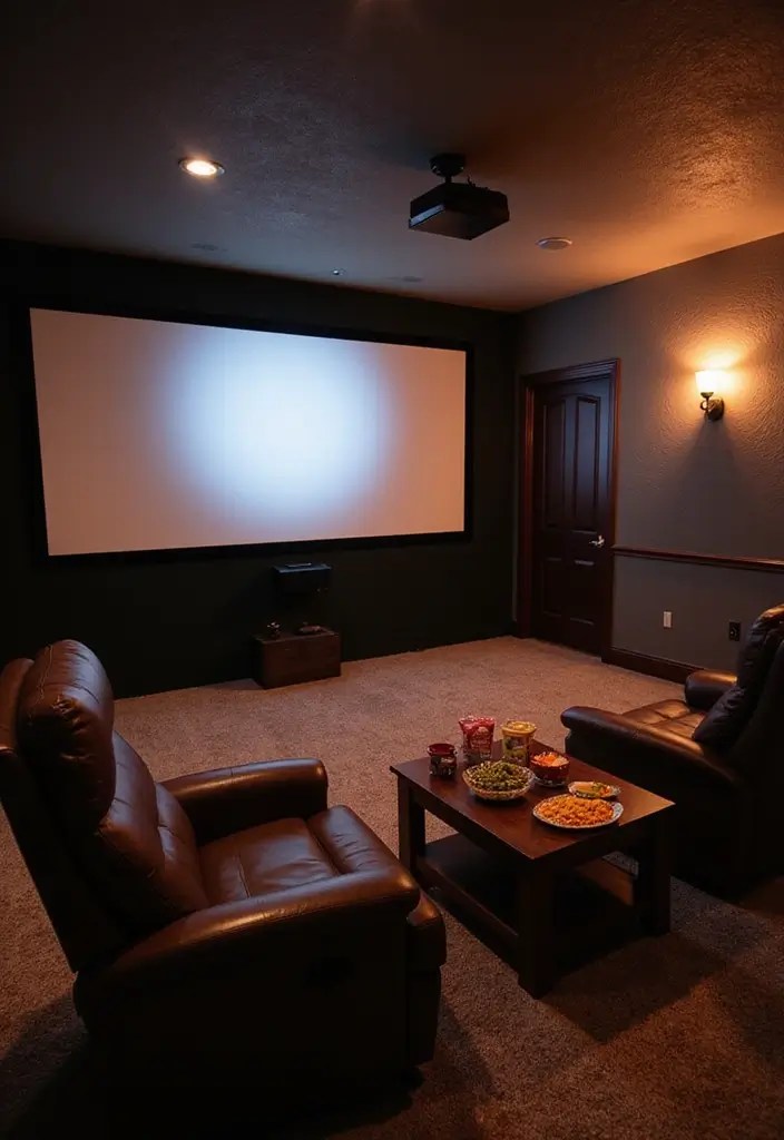 10 Cozy Basement Makeovers That'll Transform Your Unused Space into a Dream Family Retreat! - 1. The Movie Paradise