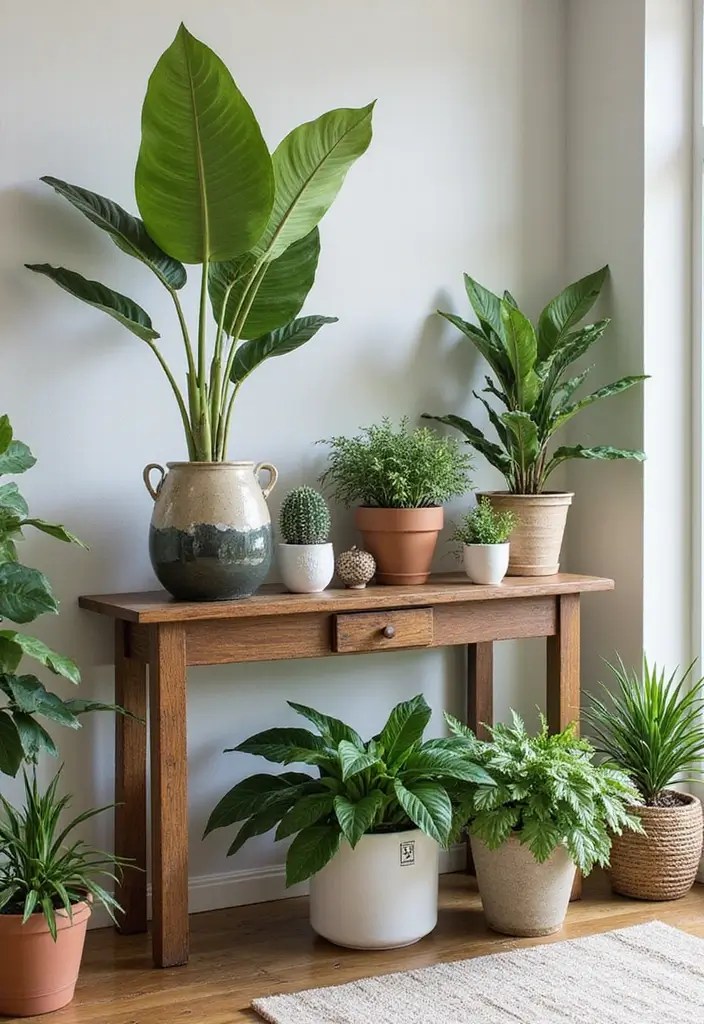 10 Elegant Home Entrance Showpiece Ideas for a Warm & Stylish Welcome - 3. Lush Greenery