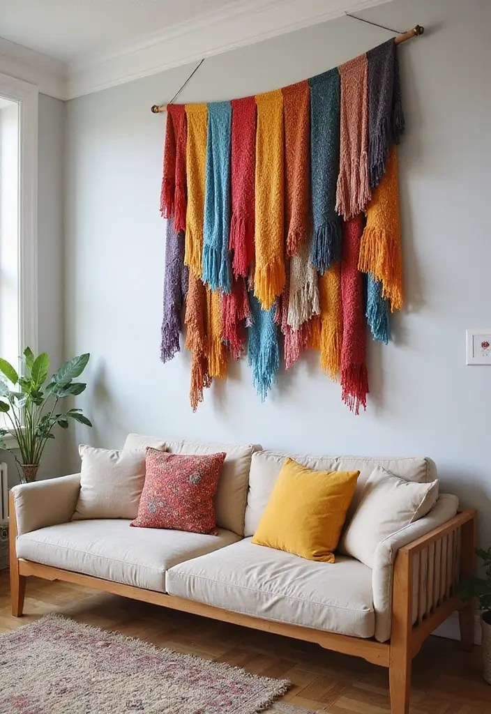 10 Stunning Wall Decor Ideas That Aren’t Wallpaper (Budget-Friendly & Chic!) - 3. Fabric Wall Hangings