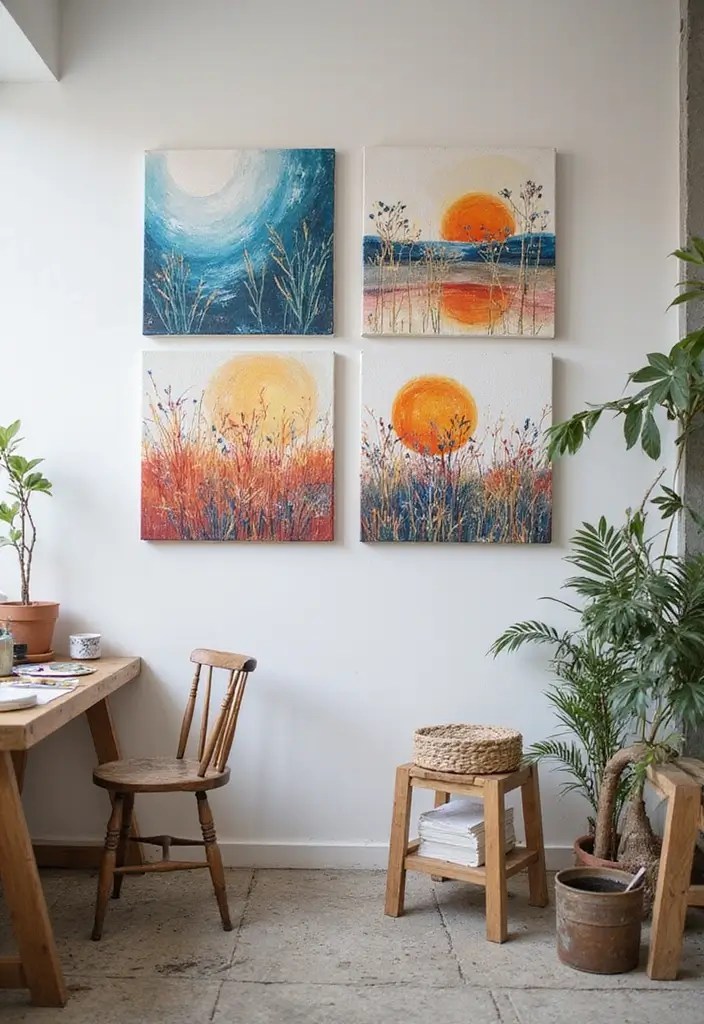 10 Stunning Wall Decor Ideas That Aren’t Wallpaper (Budget-Friendly & Chic!) - 7. DIY Wall Art with Canvas