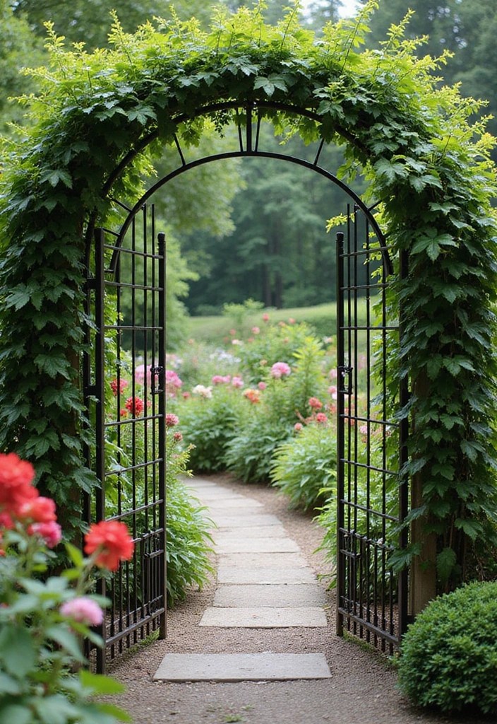 14 Artistic Gate Designs That Add Iron Elegance to Your Garden (Look at #5!) - 11. Garden Trellis Gates