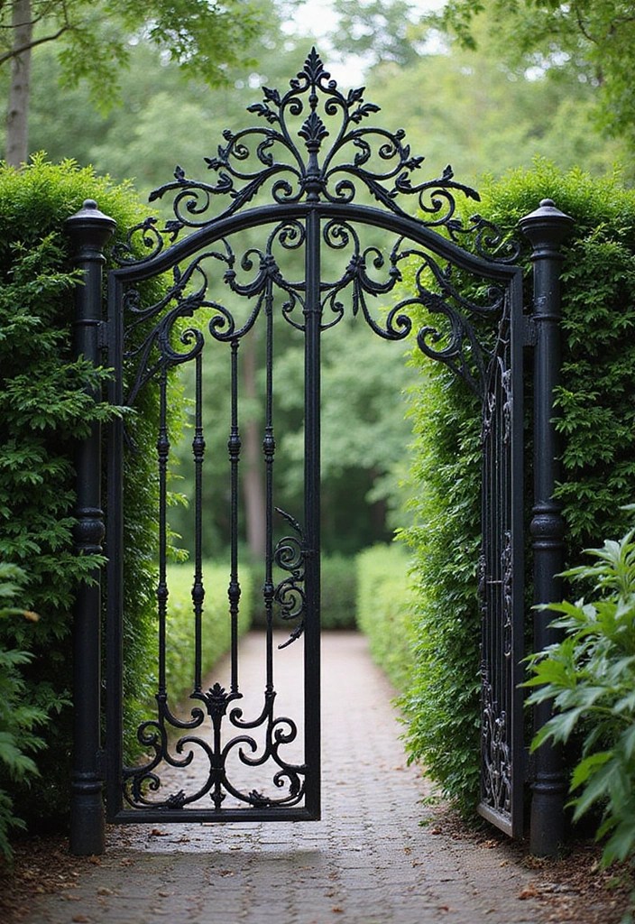 14 Artistic Gate Designs That Add Iron Elegance to Your Garden (Look at #5!) - 5. The Showstopper: Ornate Ironwork
