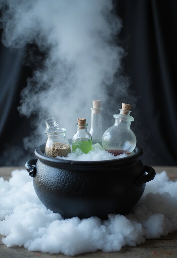 15 Hauntingly Beautiful Halloween Centerpieces That Will Wow Your Guests! - 3. Witch's Brew Cauldron