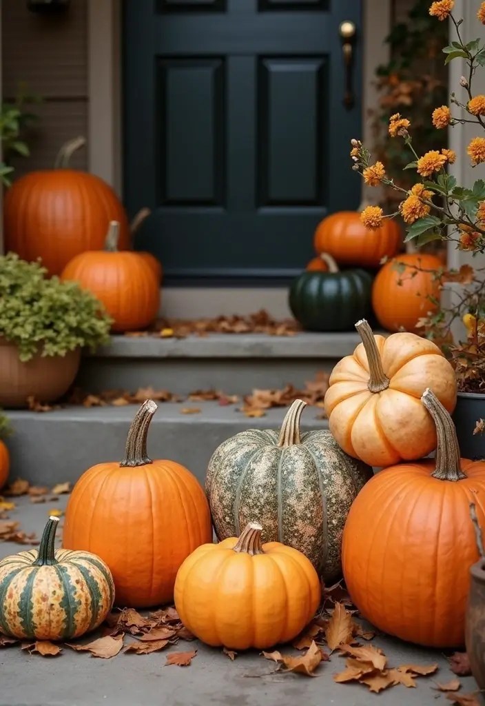 15 Spooktacular Halloween Porch Ideas That Will Give Your Neighbors Chills! - 2. Pumpkin Parade