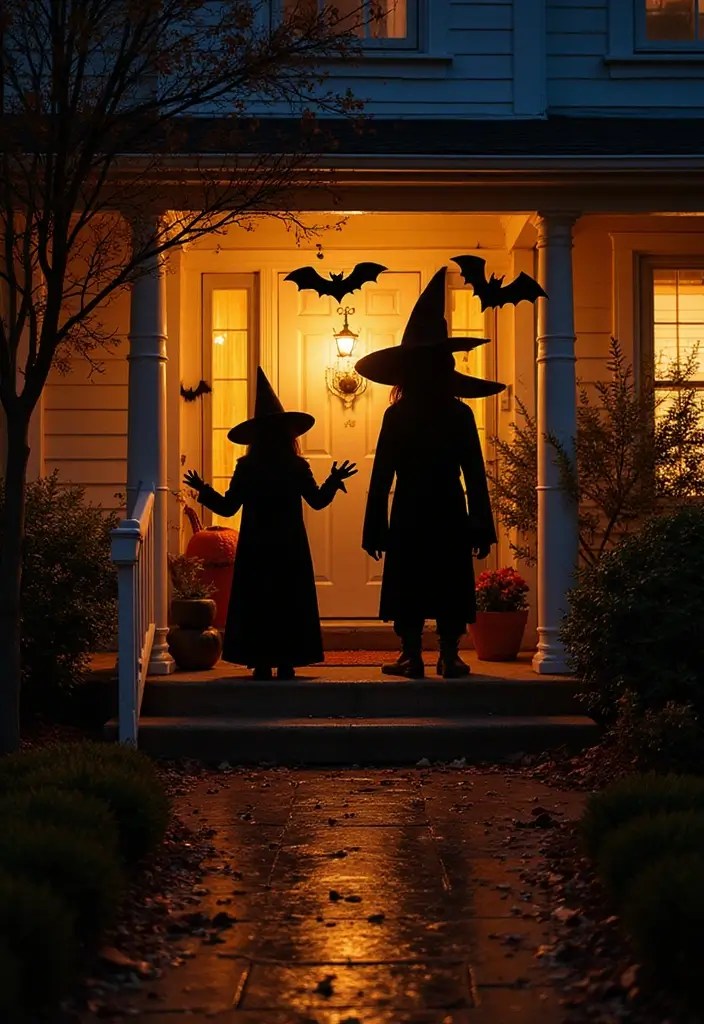 15 Spooktacular Halloween Porch Ideas That Will Give Your Neighbors Chills! - 6. Silhouette Spectacle