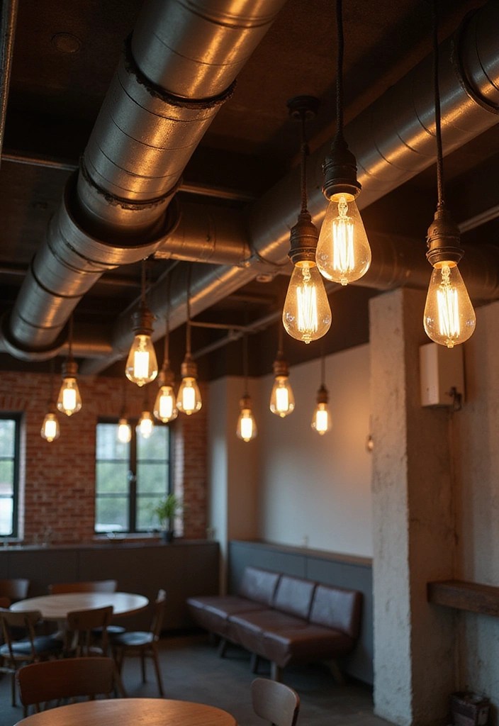 9 Creative Ways to Turn Exposed Ducts into Chic Home Decor Features - 3. Incorporate Creative Lighting